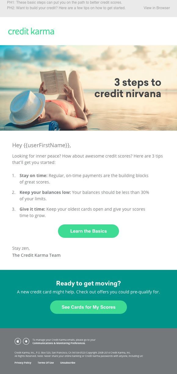 New To Credit email 2