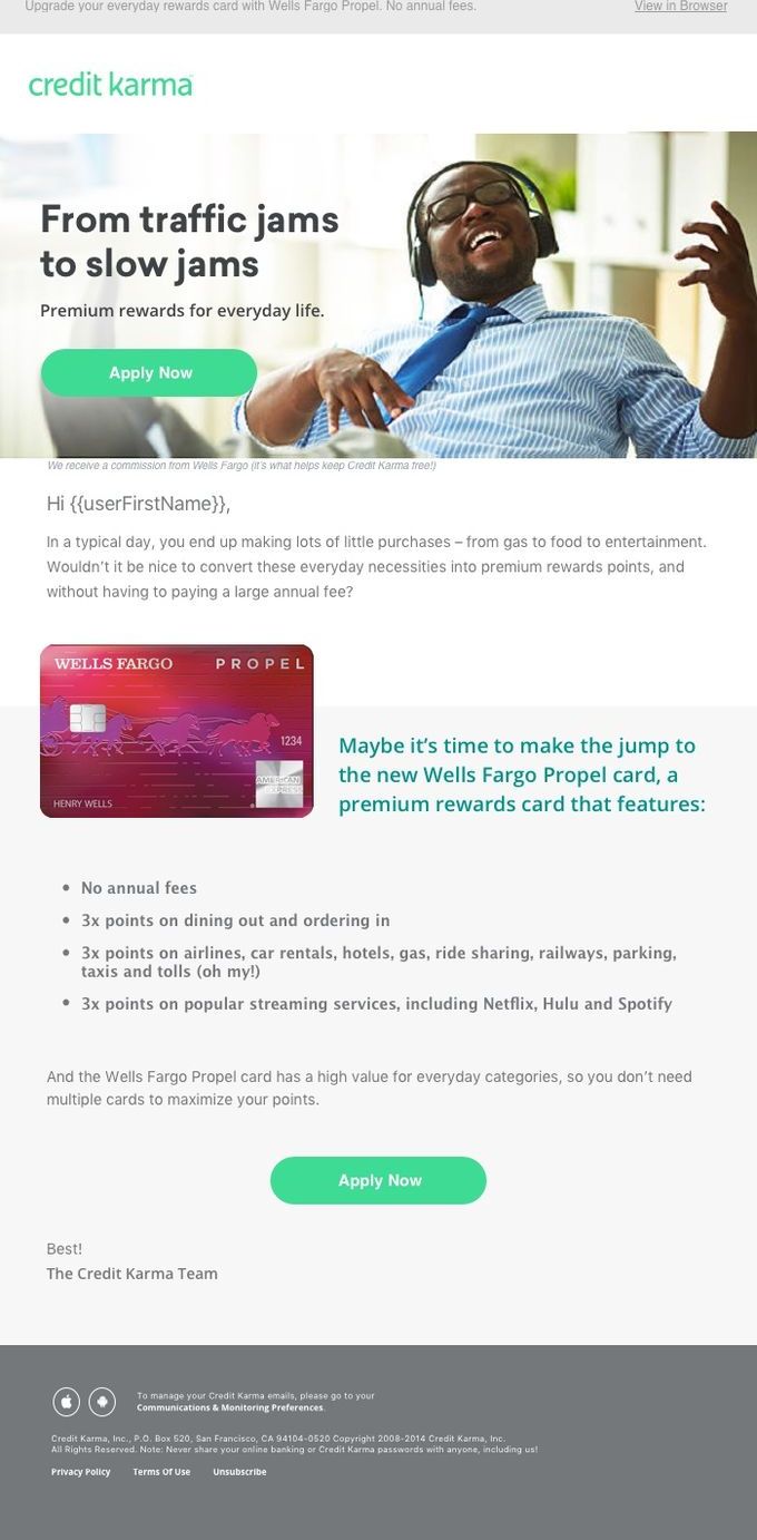 Wells Fargo Propel email