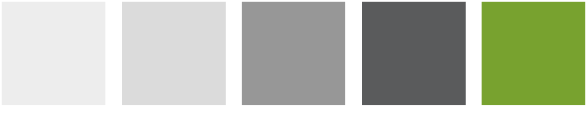 Five color swatches: four grays and the SiteOne green